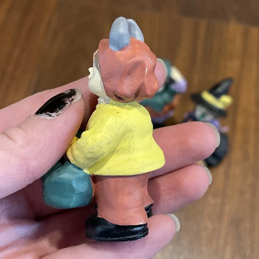 Vintage Halloween Ceramic Trick or Treat Kids Witch Pumpkin Devil 3